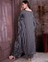 Designer Party Wear Readymade Co-Ords Set Black Satin Silk Pant Shirt Side View