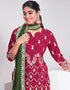 Pink Sharara style Suits Faux Georgette Salwar Kameez in Embroidery, Sequins & Lace Work Closure View