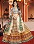 Designer Party Wear Digital Print Work Lehenga Choli Collection Buttery White Dola Silk Lehenga Choli Front View