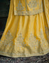 Indian Yellow Chinnon Lehenga Suit Salwar Kameez