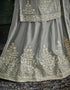 Cool Grey Chinnon Lehenga Suit Salwar Kameez
