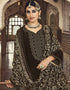 Coffee Pant style Suit Velvet Salwar Kameez in Embroidery, Hand Work & Lace Work Closure View