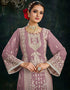 Turkish Rose Faux Georgette Palazzo Straight Back View