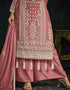 Turkish Rose Faux Georgette Palazzo Straight Salwar Kameez