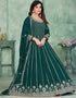 Gable Green Faux Georgette Pant Anarkali Closure View