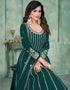 Gable Green Faux Georgette Pant Anarkali Back View