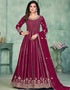 Wine Red Faux Georgette Pant Anarkali