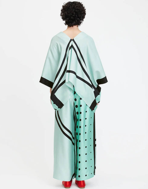 Light Mint Green & Black Soft Satin Silk Kaftan buy casual kaftan