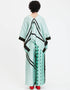 Light Mint Green & Black Soft Satin Silk Kaftan buy casual kaftan