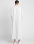 White Thobes Cotton Blend Plain Solid Work Closure View