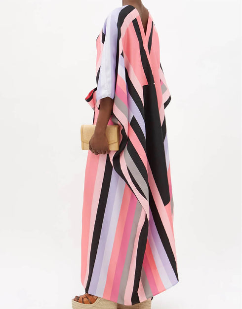 Pink Silk Crepe Kaftan Buy designer kaftan