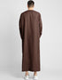 Brown Thobes Cotton Blend Plain Solid Work Closure View