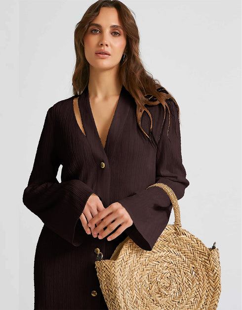 Brown Heavy Designer Heavy Fency Maxi Dress Beach Kaftans