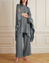 Grey Heavy Designer Heavy Maxi Dress Back View