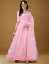 Soft Pink Foux Georgette Pant Anarkali