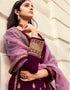 Purple Lehenga style Suits Georgette Salwar Kameez in Embroidery, Stones & Lace Work Closure View Embroidery