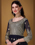 Blue Foux Georgette Pant Anarkali Closure View