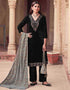 Designer Party Wear Velvet Salwar Suit Collection Woodsmoke Velvet Pant Straight Front View