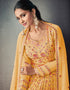 Yellow Lehenga style Suit Semi-Stitched Suits Salwar Kameez in Embroidery, Foil Mirror & Lace Work Closure View