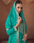 Aqua Blue Palazzo style Salwar Suit Designer Salwar Suit Salwar Kameez in Embroidery, Sequins & Lace Work Closure View