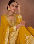 Yellow Palazzo style Salwar Suit Designer Salwar Suit Salwar Kameez in Embroidery, Sequins & Lace Work Closure View