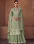 Mint Green Palazzo style Salwar Suit Designer Salwar Suit Salwar Kameez in Embroidery, Sequins & Lace Work
