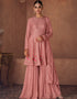 Pink Palazzo style Salwar Suit Designer Salwar Suit Salwar Kameez in Embroidery, Sequins & Lace Work