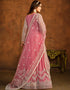 Traditional Function Wear Salwar Suit Collection Muted Pink Net Pant Anarkali Back View