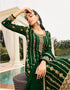Bottle Green Pant style Straight Georgette Salwar Kameez in Embroidery, Stone & Lace Work Closure View Embroidery