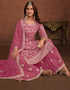 stylish tulip pink faux georgette designer party wear salwar suit with tulip pink faux georgette df-174-7401 Close-up View