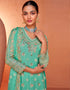 chic summer green real chinon designer traditional wedding wear salwar suit with summer green real chinon ie-7431 Close-up View