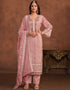 stylish dusty pink soft organza heavy designer wedding wear soft organza salwar suit with dusty pink santool df-175-7501 Front View