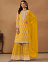 stylish yellow ochre faux georgette heavy designer wedding wear georgette salwar suit with yellow ochre faux georgette df-176-7601 Close-up View