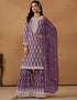 chic plum purple faux georgette heavy designer wedding wear georgette salwar suit with plum purple faux georgette df-176-7602 Close-up View