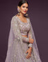 Dusky Orchid Soft Net Lehenga Choli Closure View
