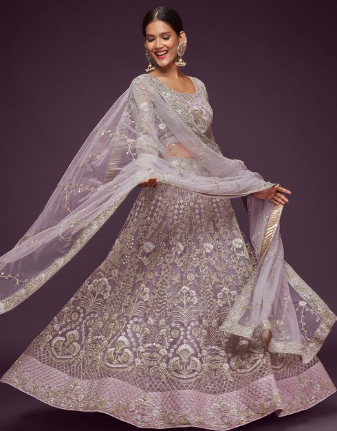 Dusky Orchid Soft Net Lehenga Choli Salwar Kameez