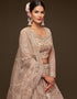 Royal Beige Soft Net Lehenga Choli Closure View