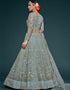 Ocean Aqua Soft Net Lehenga Choli Salwar Kameez