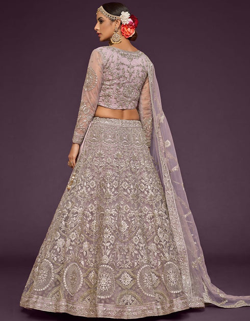 Dusky Orchid Soft Net Lehenga Choli Salwar Kameez