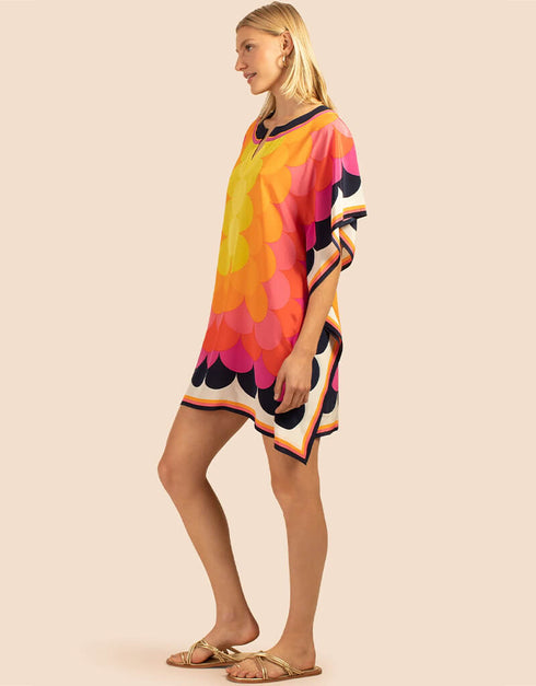 Multi Silk Crepe Kaftan Closure View