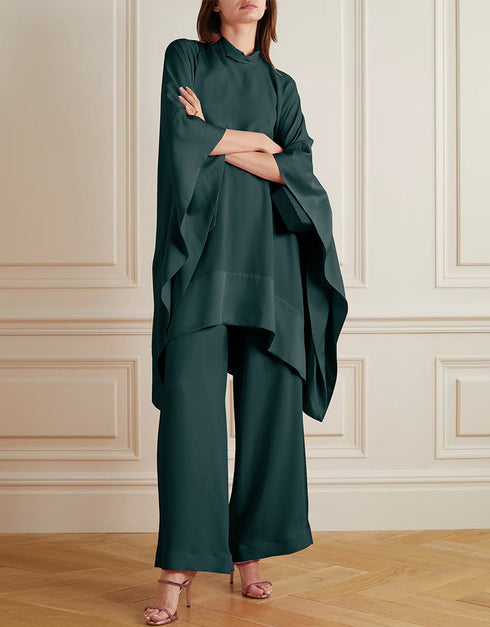 Rama Green Heavy Designer Heavy Maxi Dress Closure View