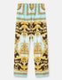 Gold Soft Satin Silk Pant Shirt Back View