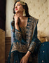 Teal Sharara style Suit Semi-Stitched Suits Salwar Kameez in Embroidery, Sequins & Lace Work Closure View