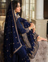 Navy Blue Sharara style Suit Semi-Stitched Suits Salwar Kameez in Embroidery, Sequins & Lace Work Closure View