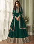Green Anarkali style Gown Real Georgette Salwar Kameez in Embroidery, Stone and Lace Work