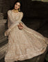 Dark Beige Net Pant Anarkali Closure View