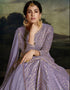 Lavender Net Lehenga Suit Closure View