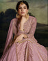 Oriental Pink Net Lehenga Suit Closure View