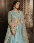 Marble Blue Georgette Pant Anarkali Closure View