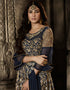 Dark Blue Net Pant Anarkali Closure View